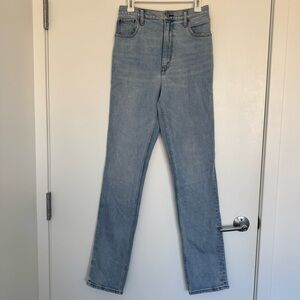 NWT 30 x Long Abercrombie & Fitch Light Blue Wash Denim Jean Pants Straight Leg